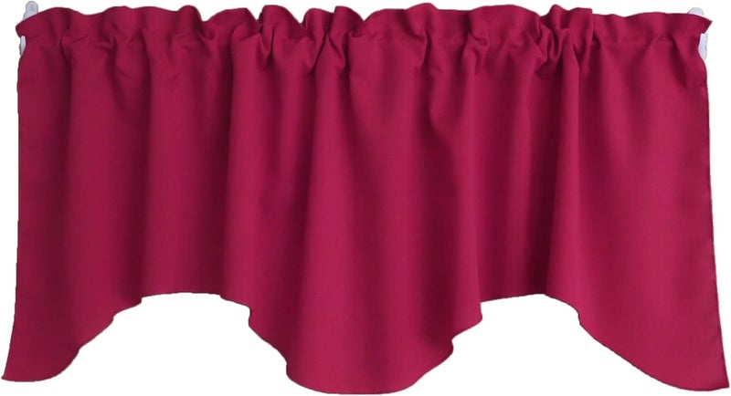 Zen Creative Designs Solid Poplin Scalloped Window Valance Home Décor Bedroom Nursery Kitchen Window (Fuchsia) - Image 1